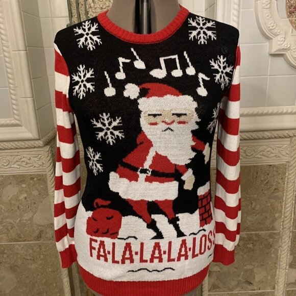 Holiday Sweater. Size XL. Santa. Cotton/poly. Crew Neck. Long Sleeve. B42. - Picture 1 of 6